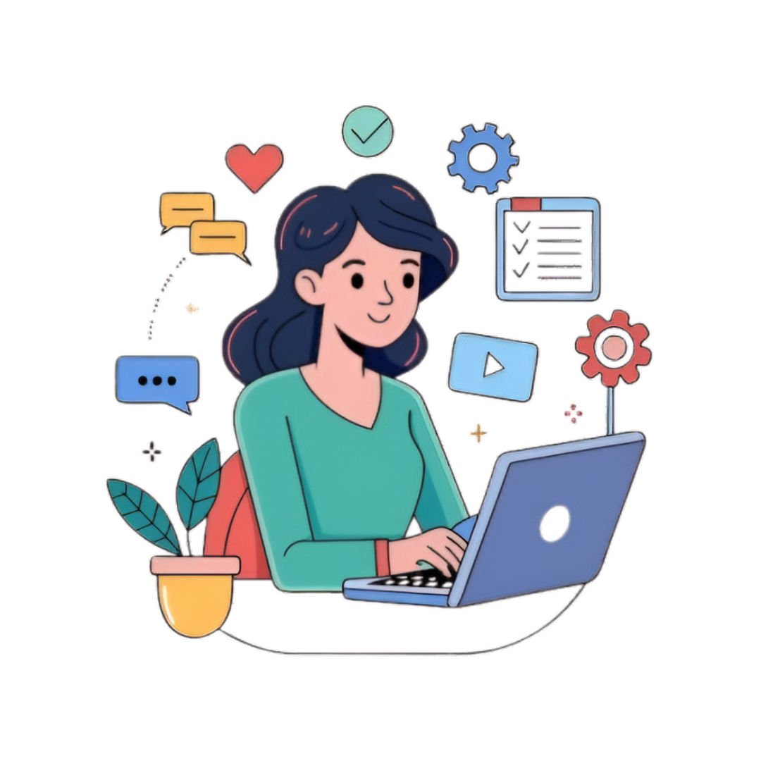 Technician providing laptop servicing at home